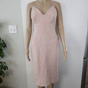 LULUS Women's Blush Pink Empire Waist‎ Spaghetti Strap Dress Medium NEW